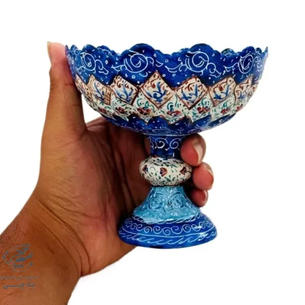 قندان پایه دارمیناکاری(مناسب قندان،آجیل خوری،بستنی خوری)