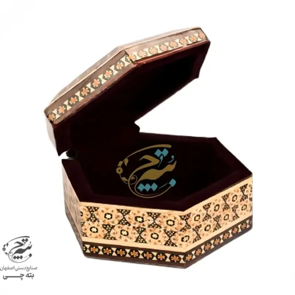 جعبه جواهرات شش گوش گل و بلبل