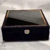 شکلات خوری خاتم کاری به همراه جعبه مخمل  مدل  پره وارو مشکی