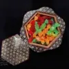 شکلات خوری خاتم کاری به همراه جعبه مخمل  مدل  پره وارو مشکی