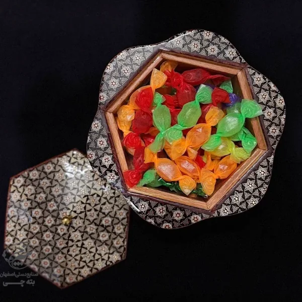 شکلات خوری خاتم کاری مدل  پره وارو مشکی