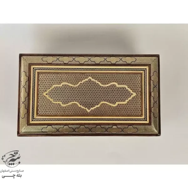 جعبه دستمال کاغذی و کارد و چنگال خاتم کاری صلیبی