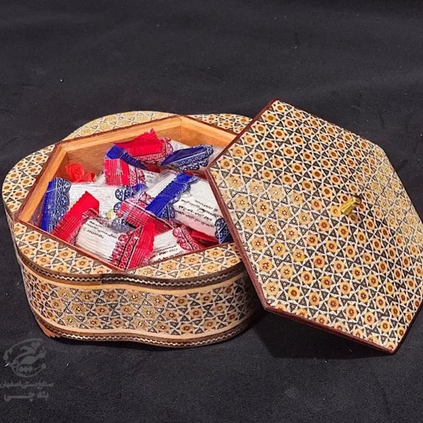 شکلات خوری خاتم کاری مدل پره وارو