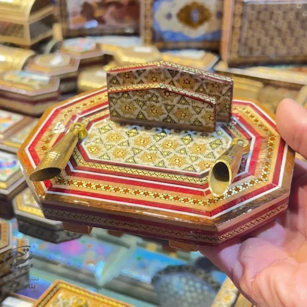 جاقلمی خاتم کاری 8 گوش