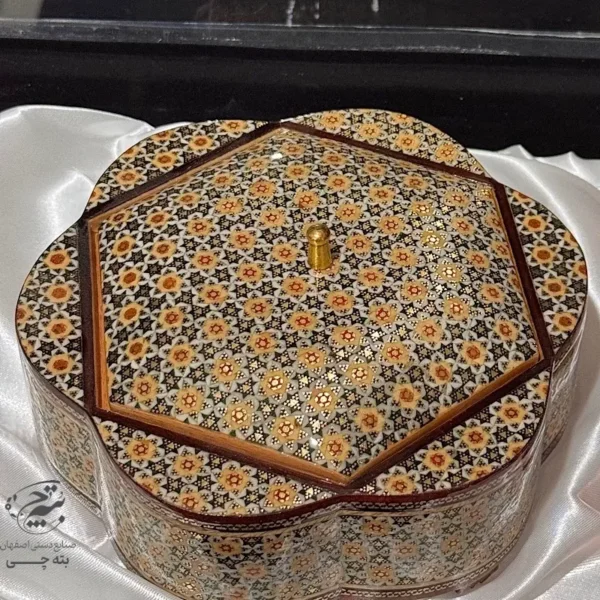 پک هدیه گلدان و شکلات خوری خاتم کاری
