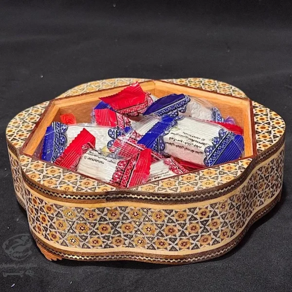 شکلات خوری خاتم کاری مدل پره وارو