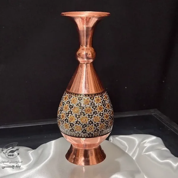 پک هدیه جفت گلدان و ساعت خاتم کاری