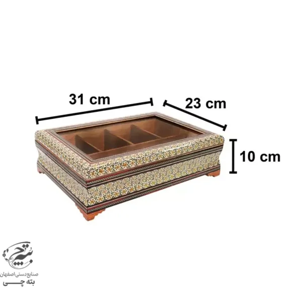 پک هدیه جفت گلدان و جعبه دمنوش خاتم کاری