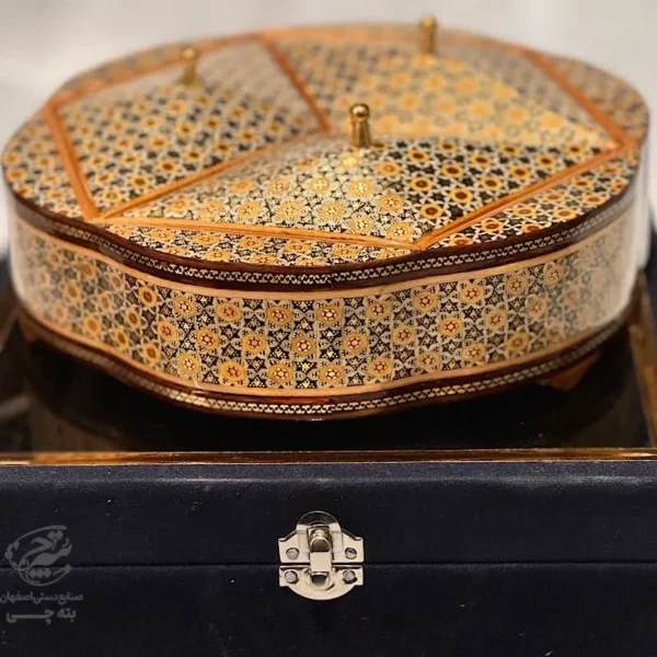 شکلات خوری خاتم کاری به همراه جعبه مخمل