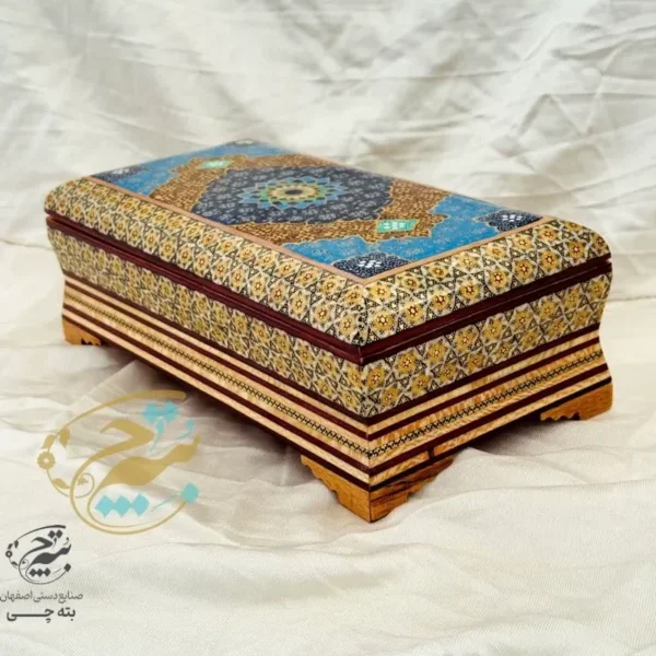 جعبه دستمال کاغذی و جاقاشقی خاتم کاری اسلیمی