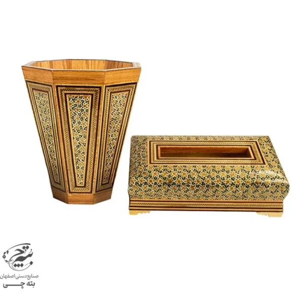 جادستمال کاغذی و سطل خاتم کاری