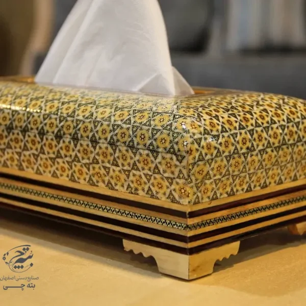 پک هدیه جفت گلدان و جعبه دستمال خاتم کاری