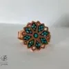 ست زیورآلات مسی فیروزه کوبی مدل گلایل