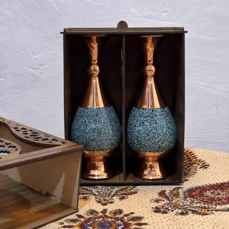 گلدان فیروزه کوبی 20 با جعبه سنتی