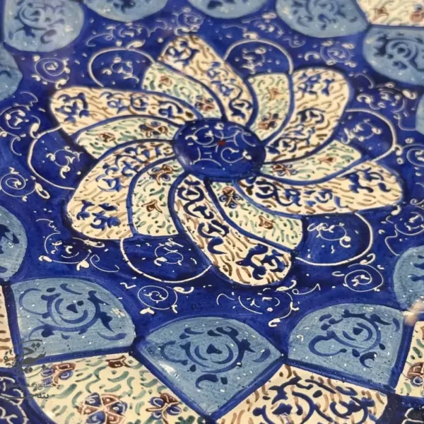 قاب پی وی سی شیشه ای بشقاب میناکاری مسی 12 سانتی