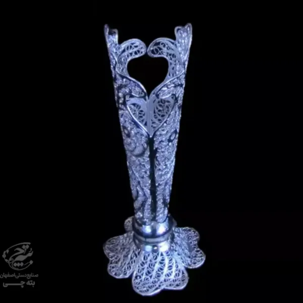 گلدان ملیله کاری قلبی  20 سانتی