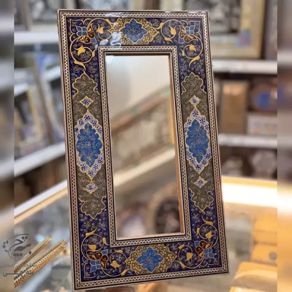 آینه دکوراتیو رومیزی خاتم کاری 20در35 تذهیب