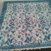 سفره قلمکاری طرح گل انگوری آبی 100در100