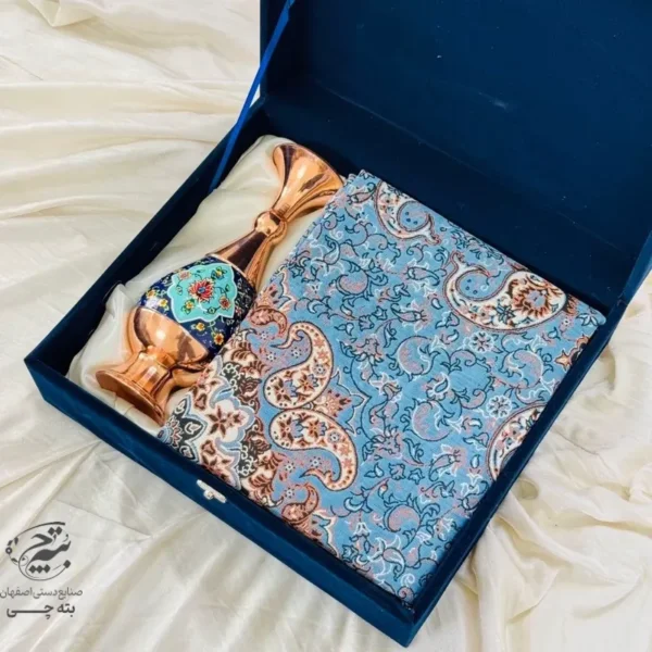 ست هدیه اداری ترمه و گلدان مس و پرداز س25