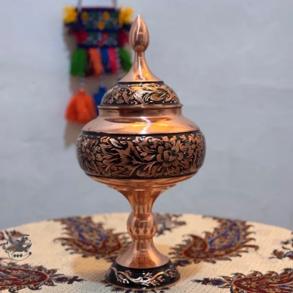 ست هدیه اداری شکلات خوری مسی الماس تراش 35