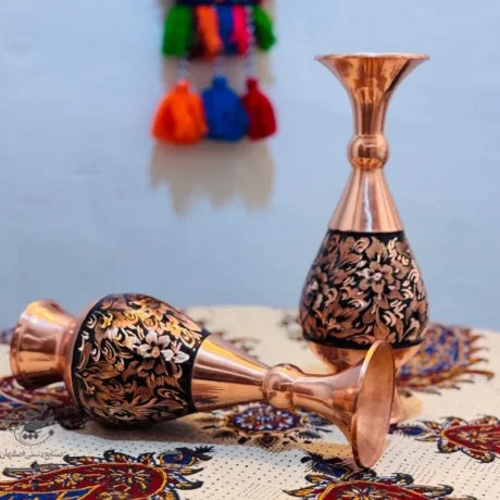 ست هدیه اداری گلدان مسی الماس تراش 25