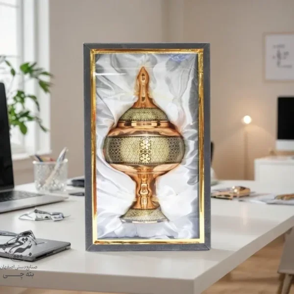 شکلات خوری مس و خاتم با جعبه 27س