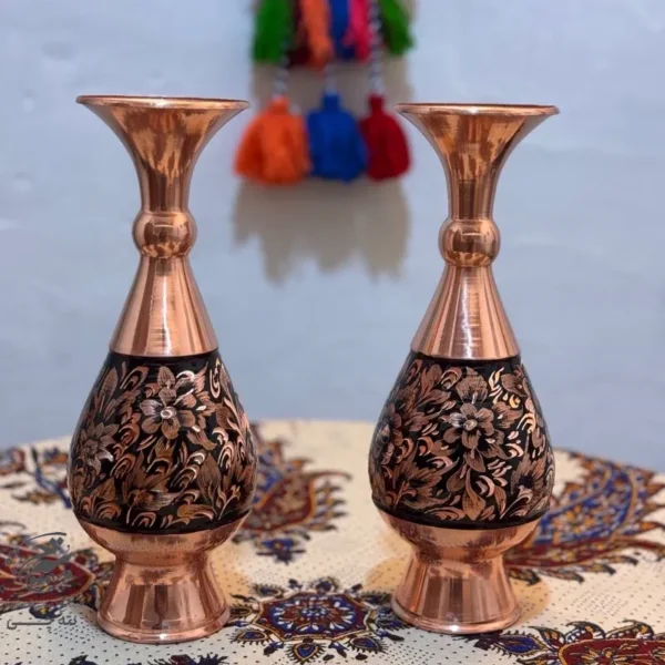 ست هدیه اداری گلدان مسی الماس تراش 25