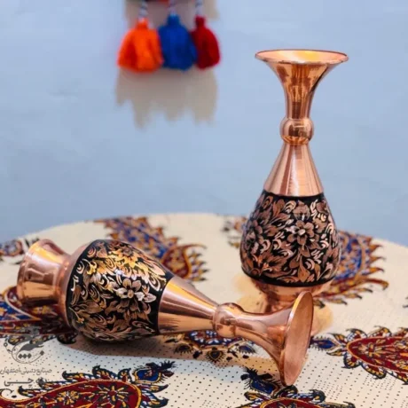 ست هدیه اداری گلدان مسی الماس تراش 25