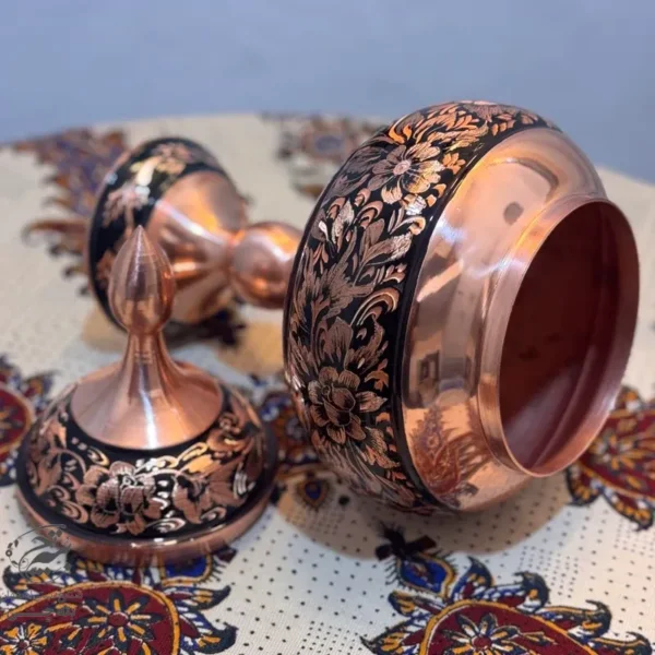 ست هدیه اداری شکلات خوری مسی الماس تراش 35