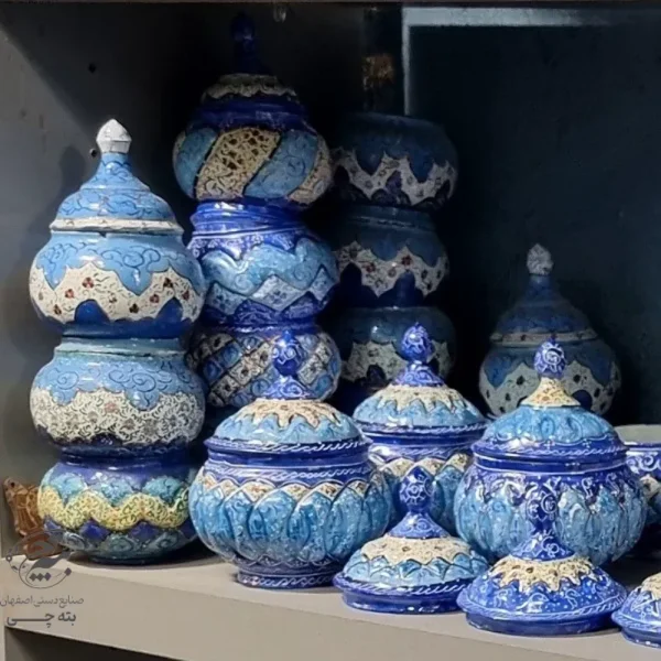 قندان  مسی میناکاری اصفهان 14 سانتی