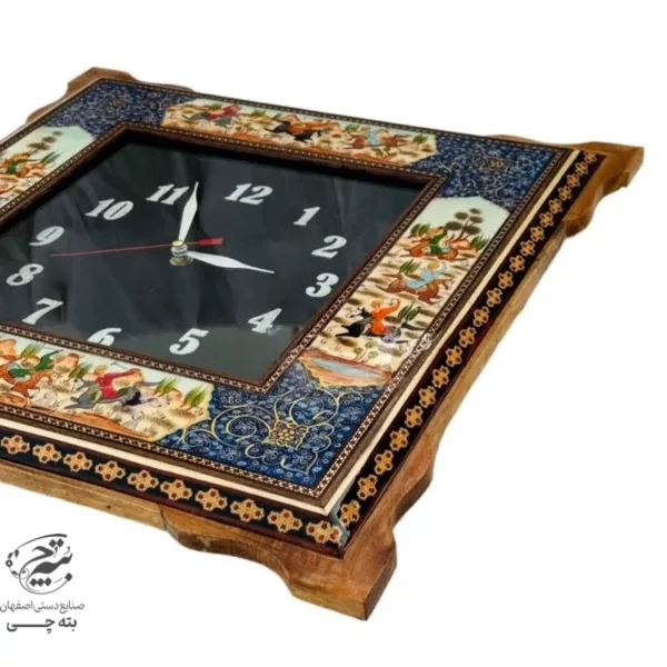 ساعت خاتم کاری شکار چهارگوش