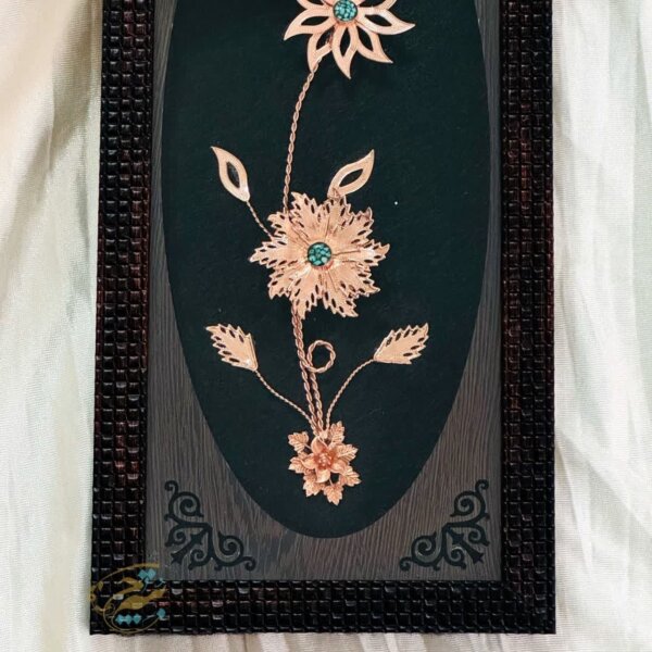 تابلو گل مسی فیروزه کوبی دوگل ساده
