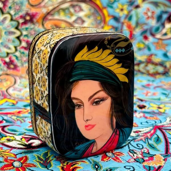 جعبه جاسکه ای خاتم کاری طرح رخ