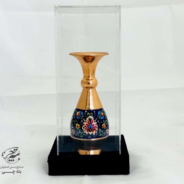 گلدان مسی 16 سانتی مدل پرداز به همراه پلکسی