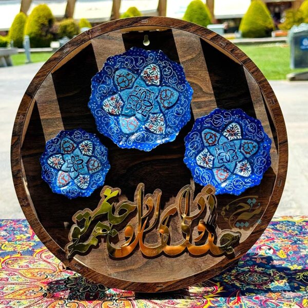 تابلو بشقاب میناکاری سری سه تایی دایره