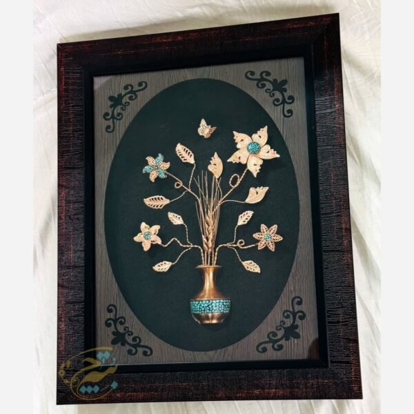 تابلو گل مسی فیروزه کوبی چهار گل 40در50
