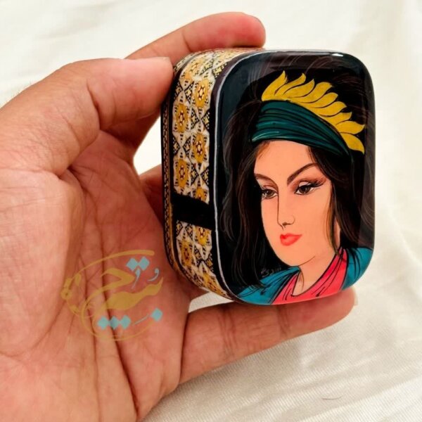 جعبه جاسکه ای خاتم کاری طرح رخ