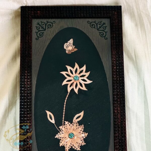 تابلو گل مسی فیروزه کوبی دوگل ساده