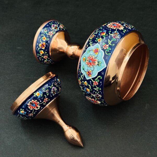 شکلات خوری مس و پرداز ارتفاع 34 با جعبه مخمل