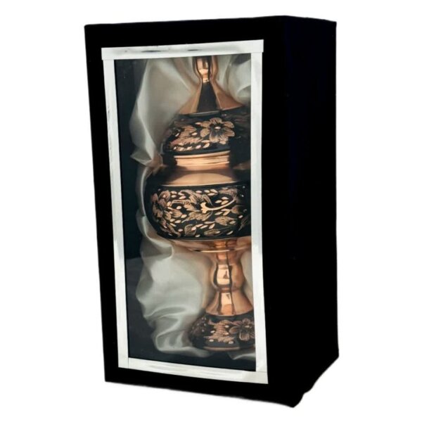 شکلات خوری مسی الماس تراش22 سانتی به همراه جعبه