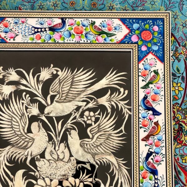 تابلو قلمزنی رومیزی با قاب فیبری نقاشی 30در40