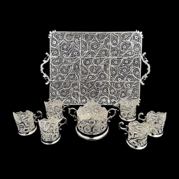 ظروف ملیله کاری ست پذیرایی چای خوری