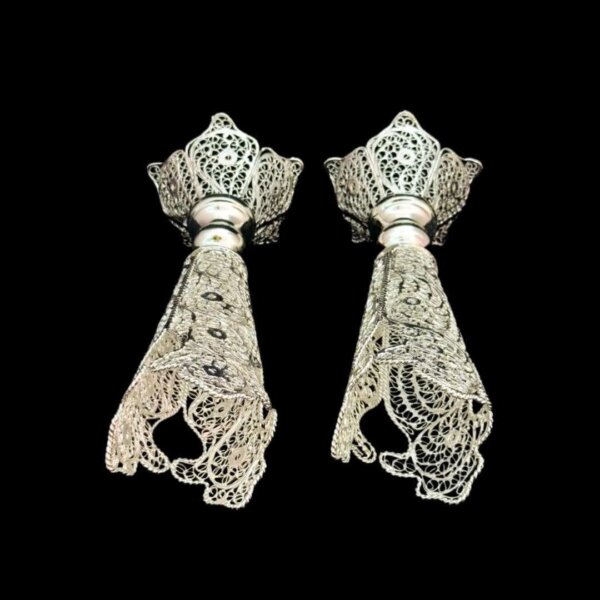 پک هدیه نقره ملیله کاری گلدان قلبی با شکلات خوری لب گرد
