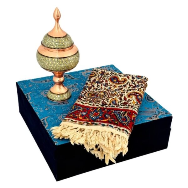 ست هدیه خاتم کاری شکلات خوری و رومیزی قلمکاری