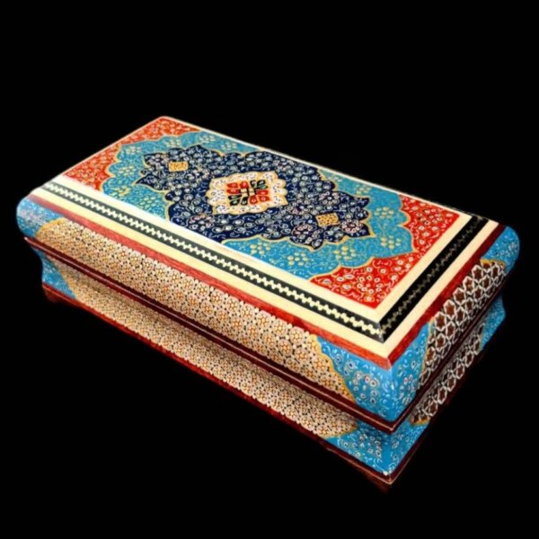 جعبه خاتم کاری مدل تمام خاتم حاشیه تذهیب 10در20