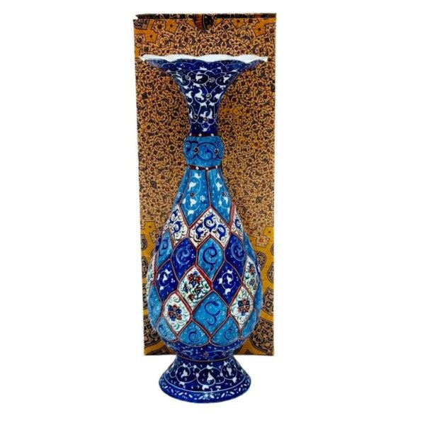 گلدان میناکاری 25 سانت با جعبه سنتی