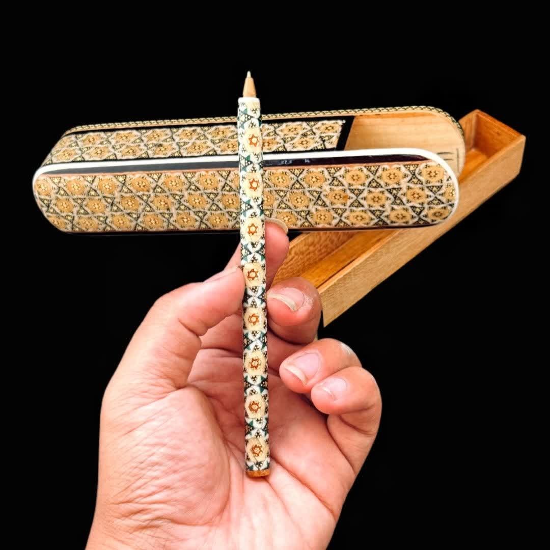 هدیه خاتم کاری قلمدان به همراه خودکار