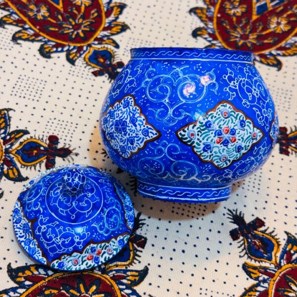 قندان میناکاری مسی به همراه پلکسی مشبک