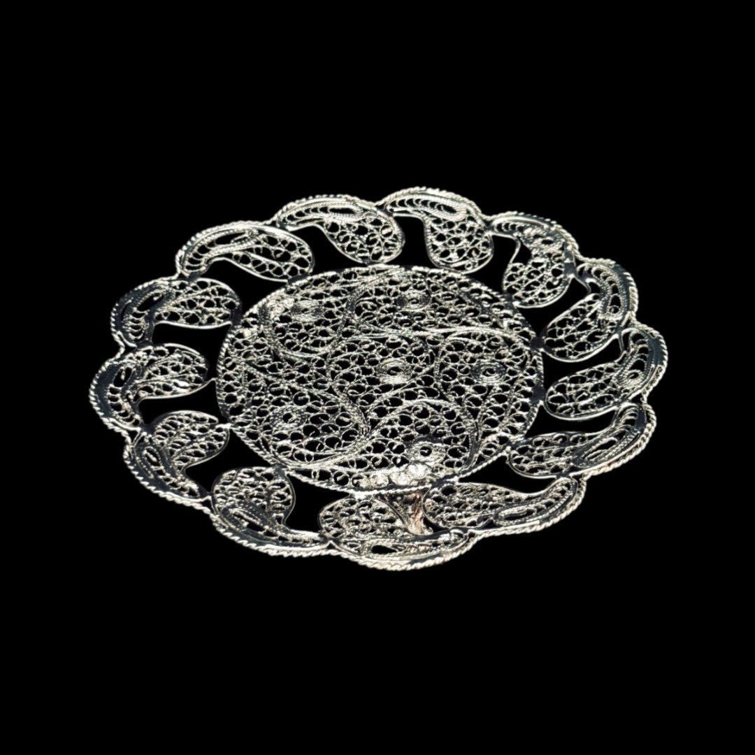 ظروف ملیله کاری شیرینی خوری دورترمه پایه کوتاه