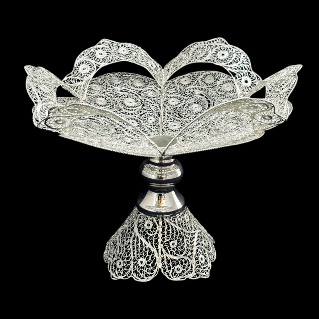 ظروف ملیله کاری شیرینی خوری لبه جدا بزرگ